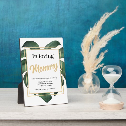 In loving memory Leaf wedding sign Tabletop Plaque フォトプラーク (側面)