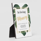 In loving memory Leaf wedding sign Tabletop Plaque フォトプラーク (側面)
