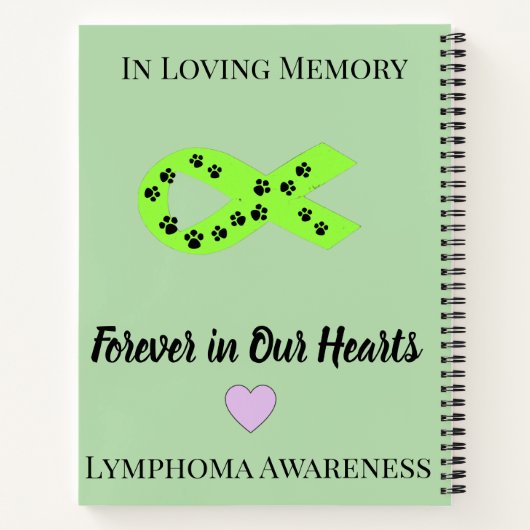 In Loving Memory Lime Green Awareness Tribute ノートブック (裏面)