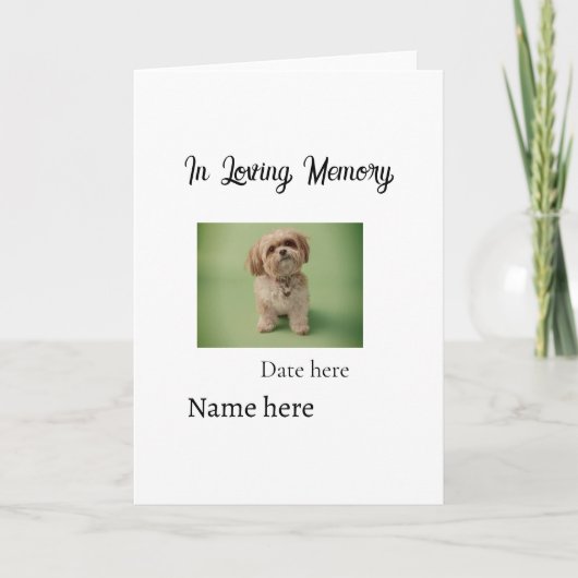 In loving memory memorial keepsake add pet name カード (正面)