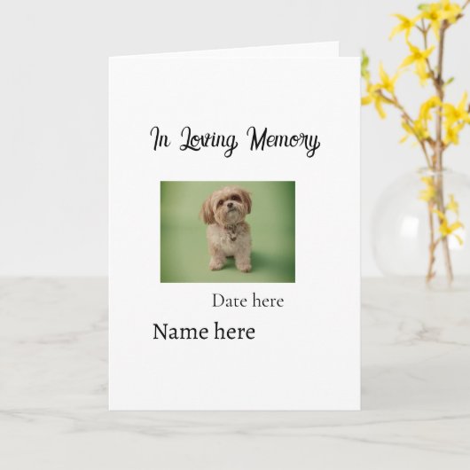 In loving memory memorial keepsake add pet name カード (黄色い花)