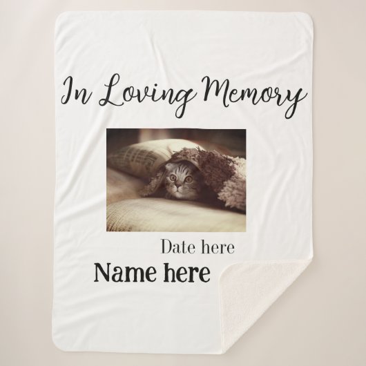 In loving memory memorial keepsake add pet name シェルパブランケット (正面)