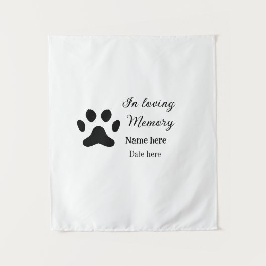 In loving memory memorial keepsake add pet name タペストリー (正面)