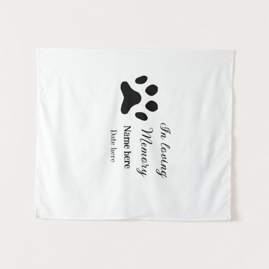 In loving memory memorial keepsake add pet name タペストリー (正面(横))