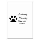 In loving memory memorial keepsake add pet name テーブルナンバー (裏面)