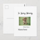 In loving memory memorial keepsake add pet name ポストカード (正面/裏面)
