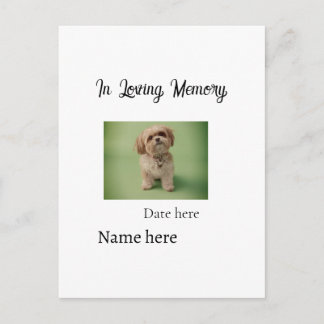 In loving memory memorial keepsake add pet name ポストカード