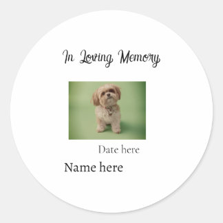 In loving memory memorial keepsake add pet name ラウンドシール