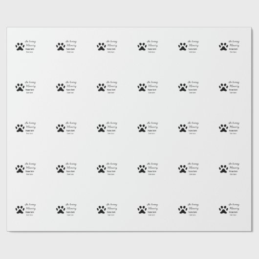 In loving memory memorial keepsake add pet name ラッピングペーパー (フラット)