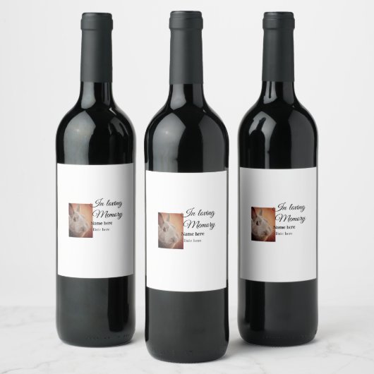 In loving memory memorial keepsake add pet name ワインラベル (ボトル)