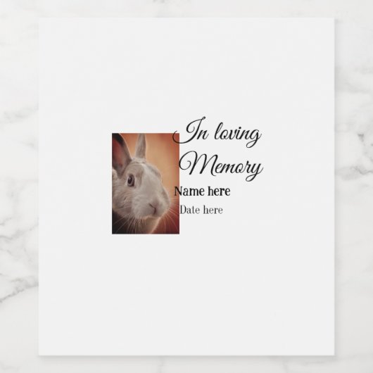 In loving memory memorial keepsake add pet name ワインラベル (シングルラベル)