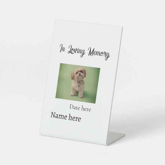 In loving memory memorial keepsake add pet name 台座サイン (正面)
