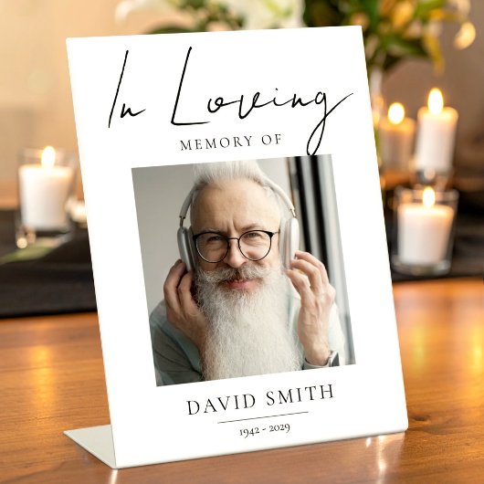 In Loving Memory - Memorial Photo for Father 台座サイン