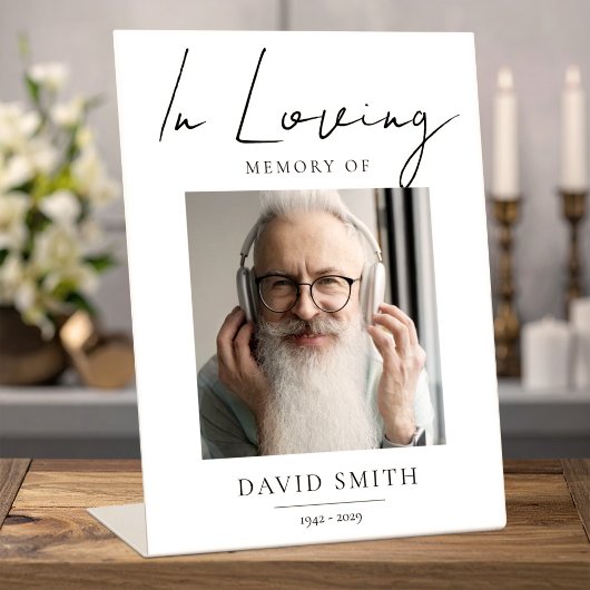 In Loving Memory - Memorial Photo for Father 台座サイン