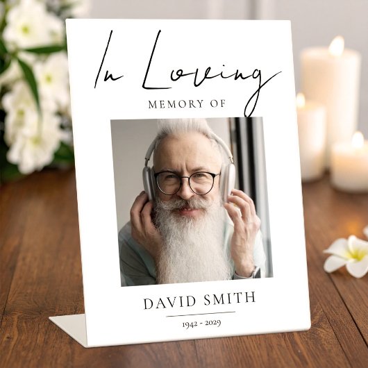 In Loving Memory - Memorial Photo for Father 台座サイン