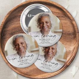 In Loving Memory Memorial Photo Personalized 缶バッジ