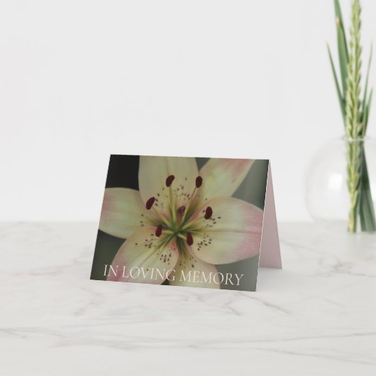 In Loving Memory Memorial Service招待状 サンキューカード (正面)