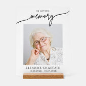 In Loving Memory Minimalist Photo Sympathy アクリルサイン (正面)