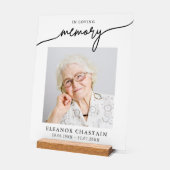 In Loving Memory Minimalist Photo Sympathy アクリルサイン (傾斜)