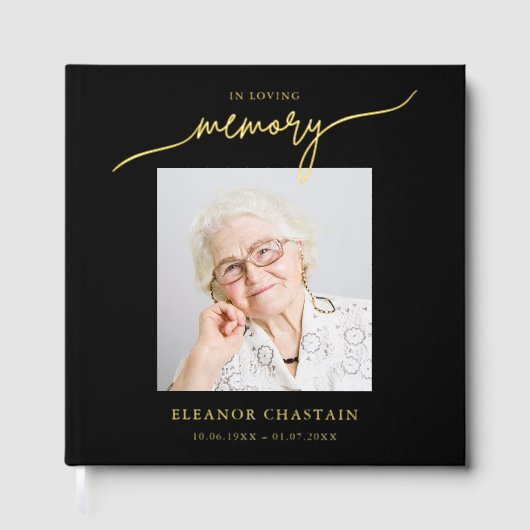 In Loving Memory Minimalist Photo Sympathy ゲストブック (正面)