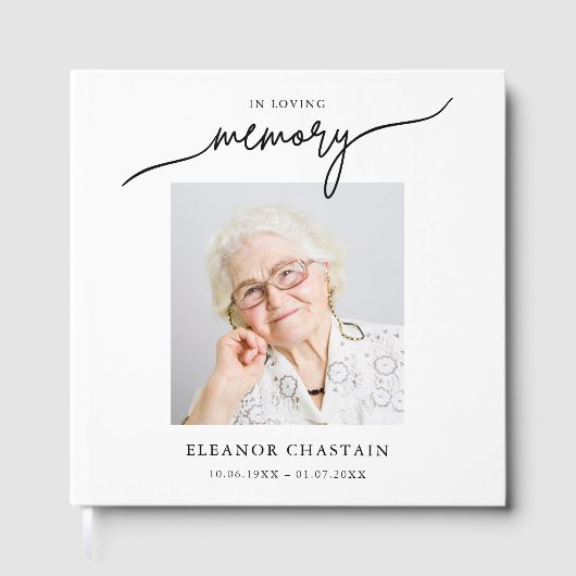 In Loving Memory Minimalist Photo Sympathy ゲストブック (正面)