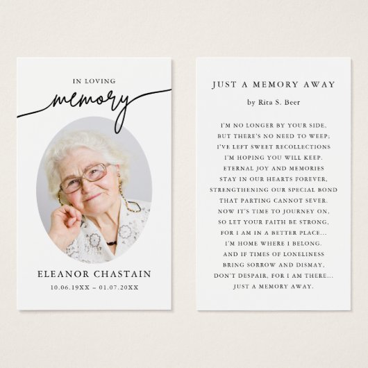 In Loving Memory Minimalist Photo Sympathy Cards (正面&裏面)