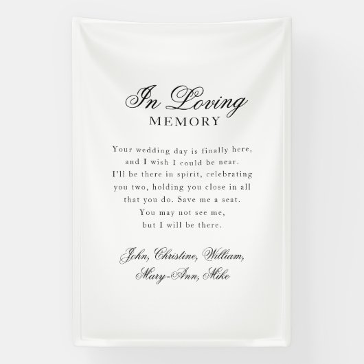 "In Loving Memory" Modern, Calligraphy, Wedding  横断幕 (縦)