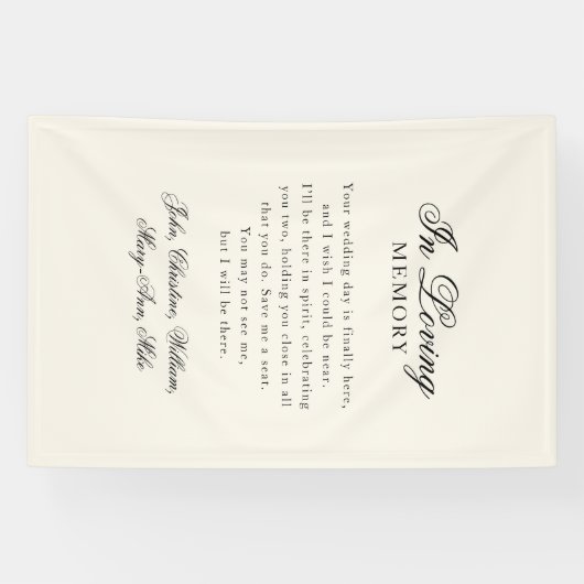 "In Loving Memory" Modern Calligraphy Wedding  横断幕 (横)