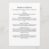 In Loving Memory Modern Order of Service Photo プログラム (裏面)