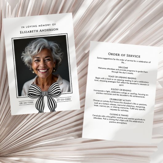 In Loving Memory Modern Order of Service Photo プログラム
