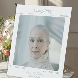 In Loving Memory Modern Photo Funeral Table Sign 台座サイン