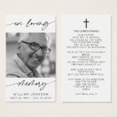In Loving Memory Modern Script Photo Prayer  (正面&裏面)