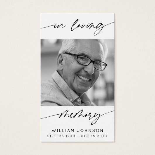 In Loving Memory Modern Script Photo Prayer  (正面)