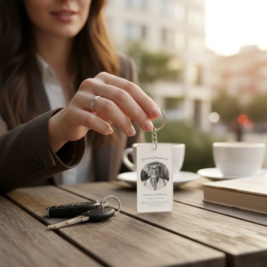 in loving memory modern simple prayer card  キーホルダー