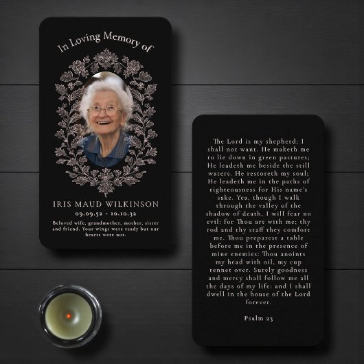 in loving memory modern simple prayer card ノートカード