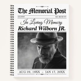 In Loving Memory Newspaper Memorial Guestbook ノートブック