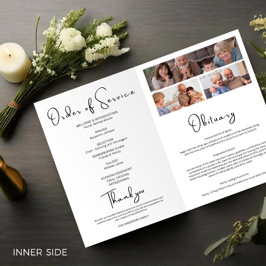 In Loving Memory Obituary Photo Collage Funeral チラシ