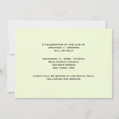 In Loving Memory of Life Butterflyお祝い 招待状 (裏面)