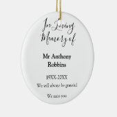 In Loving memory of name funeral memory keepsake セラミックオーナメント (右)