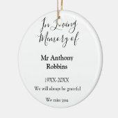 In Loving memory of name funeral memory keepsake セラミックオーナメント (左)