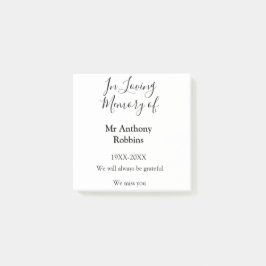 In Loving memory of name funeral memory keepsake ポストイット