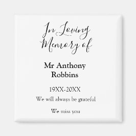 In Loving memory of name funeral memory keepsake マグネット
