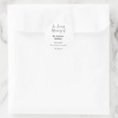 In Loving memory of name funeral memory keepsake ラウンドシール (バッグ)