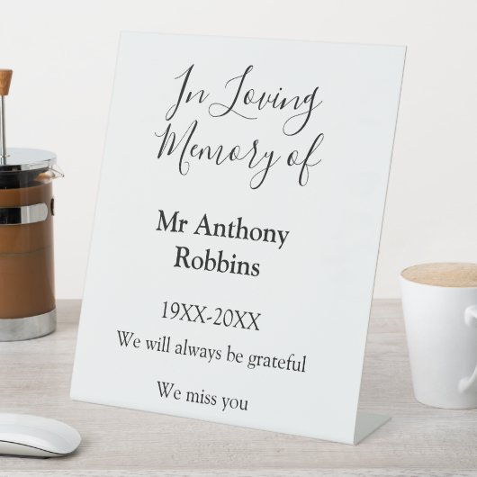 In Loving memory of name funeral memory keepsake 台座サイン (インサイチュ)