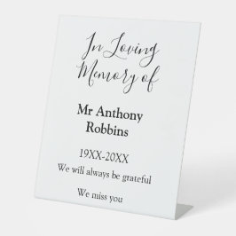 In Loving memory of name funeral memory keepsake 台座サイン