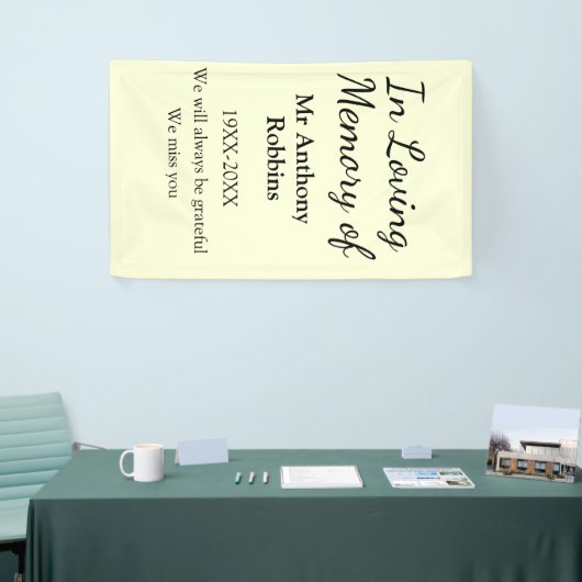 In Loving memory of name funeral memory keepsake 横断幕 (トレードショー)