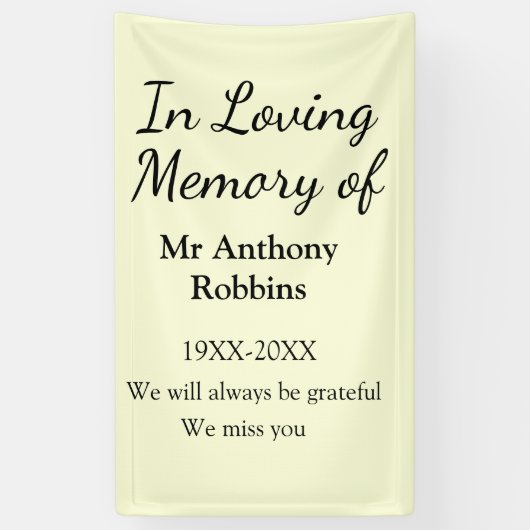In Loving memory of name funeral memory keepsake 横断幕 (縦)
