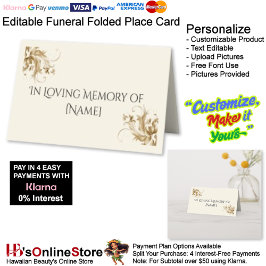 In Loving Memory of [Name] Memorial Funeral Folded プレイスカード
