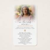 In Loving Memory Our Lady of Guadalupe Prayer Card (裏面)
