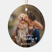 In Loving Memory - Paw Prints Pet Dog 2 Photo セラミックオーナメント (左)
